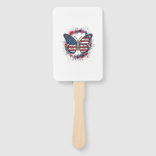 Éventail Papillon Patriotique Gravure Vintage Vector Design