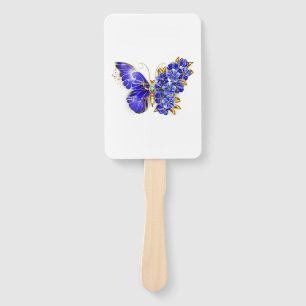 Éventail Papillon Saphir Fleur