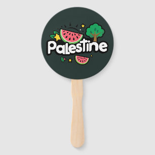 Éventail Parole palestinienne mignonne entourée de pastèque