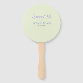 Éventail Pastel green purple sweet 16th birthday name bold