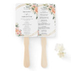 Peach Pink Blush Ivory Floral Gold Wedding Program