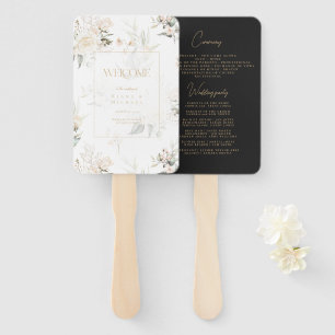 Éventail Pearl Blush Floral Mariage Welcome Ebony ID989