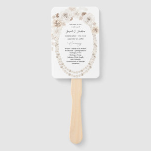 Éventail Pearls & White Floral Wedding Program
