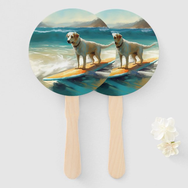 Éventail Peinture Anatolie Shepherd Beach Surf (Devant et derrière)