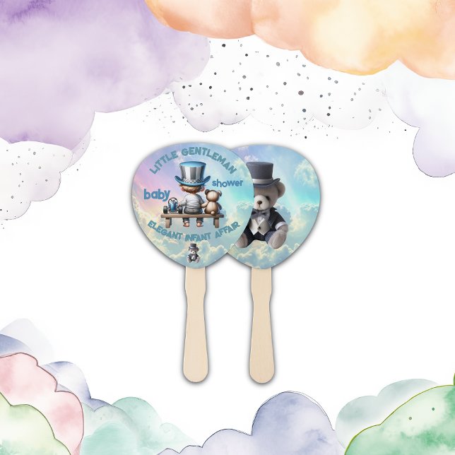 Éventail Petit Baby shower Gentleman | (Créateur téléchargé)