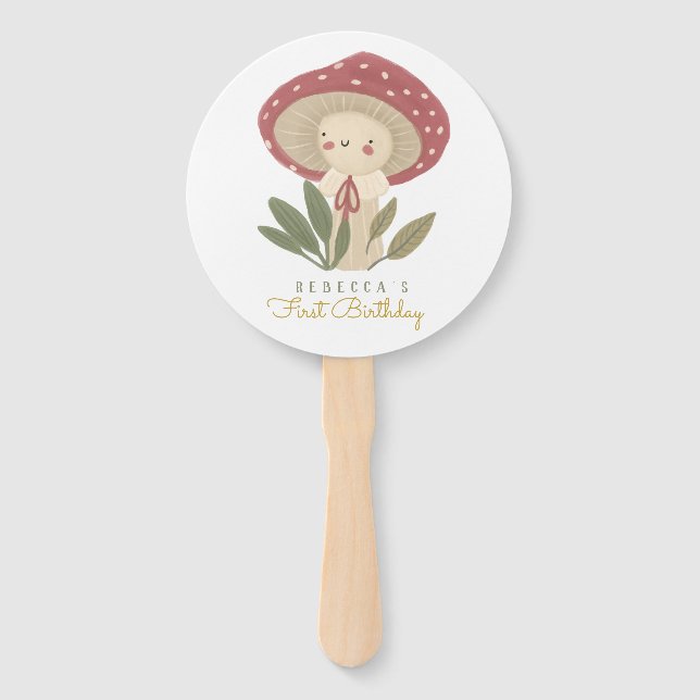 Éventail Petits champignons Balises cadeaux d'anniversaire (Devant)