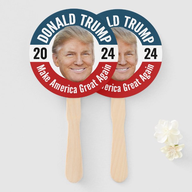 Éventail Photo Donald Trump - Président 2024 - Parade (Devant et derrière)