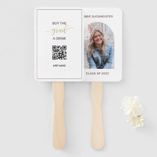 Éventail Photo Graduation Acheter le Grad a Drink QR Code