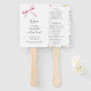 Éventail Pink Bow programme de mariage floral fan