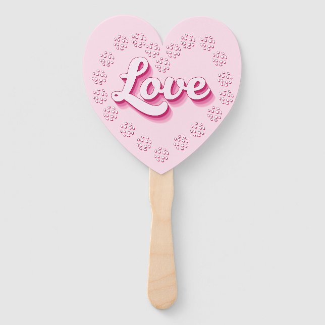 Éventail Pink Pickleball Love Valentines Day Heart (Devant)