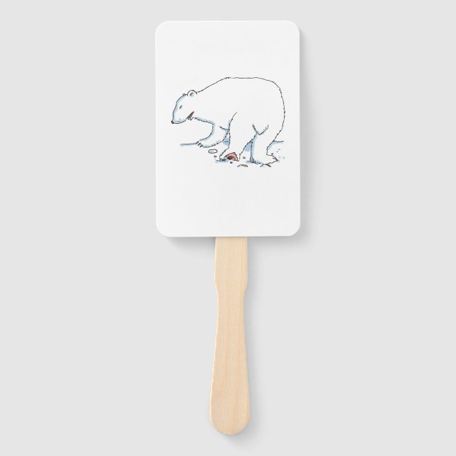 Éventail Polar Bear rectangle hand fans (Devant)