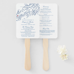 Éventail Portland Casco Bay Carte Programme de mariage Élég