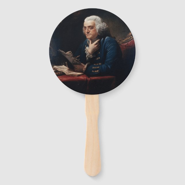 Éventail Portrait de pouce, Benjamin Franklin Père fondateu (Devant)