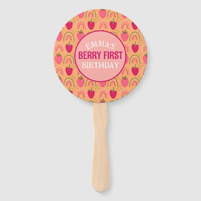 Éventail Premier anniversaire de bébé, Berry Premier annive (Devant)