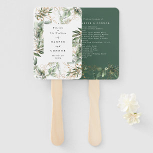 Éventail Premium Sage Modern Eucalyptus Mariage vert