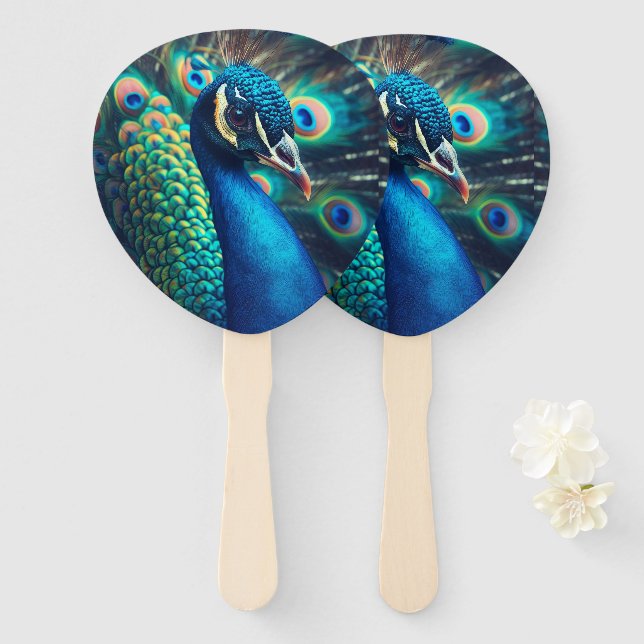Éventail Profil Peacock (Devant et derrière)