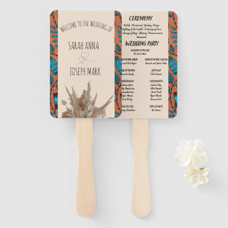 ÉVENTAIL PROGRAMME AFRICAIN DE MARIAGE IMPRIMÉ VENTILATEUR 