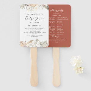 Éventail Programme Boho-Chic de mariage botanique Ventilate