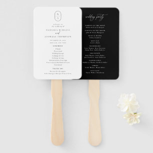 Éventail Programme Contemporain Chic Monogramme Mariage