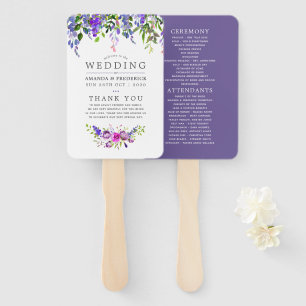 Éventail Programme d'aquarelle Mariage ultra violet