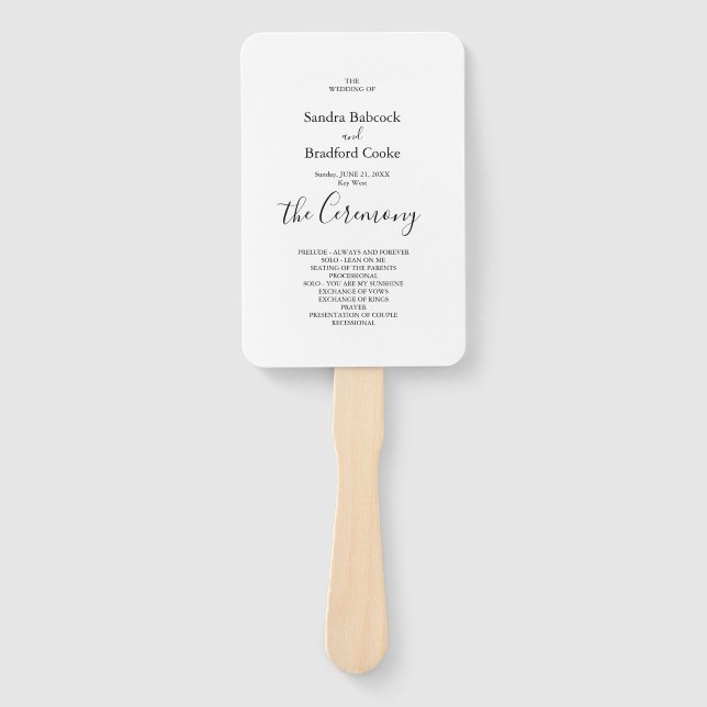 Éventail Programme de base de la cérémonie des Mariages noi (Devant)