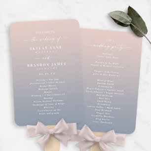 Éventail Programme de cérémonie de Mariage Ombre Pink & Dus