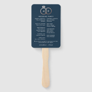 Éventail Programme de cérémonie des Cercles de Mariage d'or