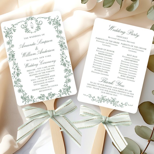 Éventail Programme de cérémonie des Mariages de grâce de l' (Créateur téléchargé)