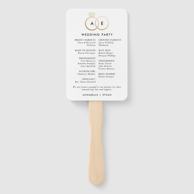 Éventail Programme de la cérémonie des anneaux de Mariage d (Dos)
