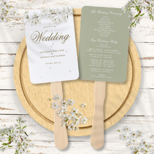 Éventail Programme de mariage à fleurs blanches Pretty Flor