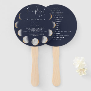 Éventail Programme de mariage aux phases de lune dorée