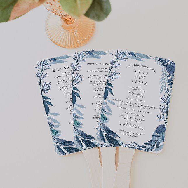 Éventail Programme de mariage Azure sauvage (Créateur téléchargé)