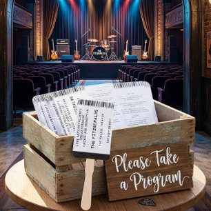 Éventail Programme de Mariage Billet de Concert Rock Modern