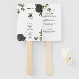 Éventail Programme de mariage blanc d'Halloween gothique