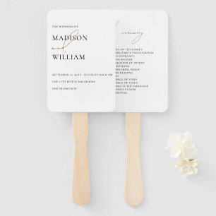 Éventail Programme de mariage blanc simple Ventilateur manu
