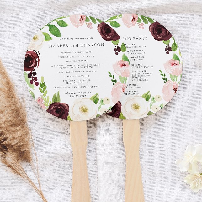 Éventail Programme de mariage Blush Romance (Créateur téléchargé)
