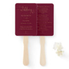 Programme de mariage bordeaux et or Heart Script