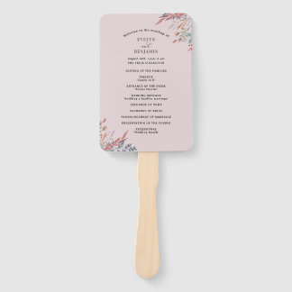 Éventail Programme de mariage botanique Dusty Fleur sauvage