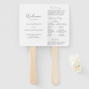 Éventail Programme de mariage classique minimaliste noir et