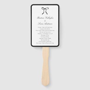 Éventail Programme de mariage classique Simple Bow