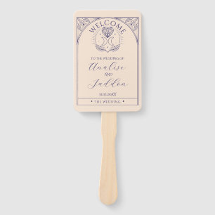 Éventail Programme de mariage Coeurs Cristaux Tarot Lune ét