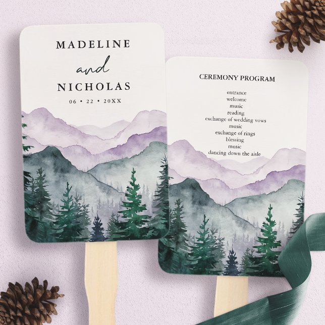 Éventail Programme de mariage dans la forêt de Misty Mounta (Créateur téléchargé)
