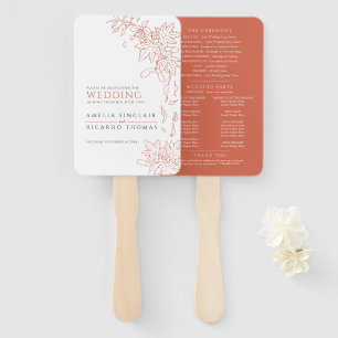 Éventail Programme de mariage d'art de la lignée de feuille