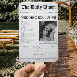 Éventail Programme de mariage d'article de journal