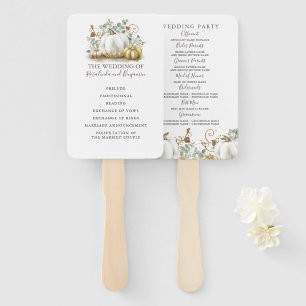 Éventail Programme de Mariage de automne Citrouille blanc e