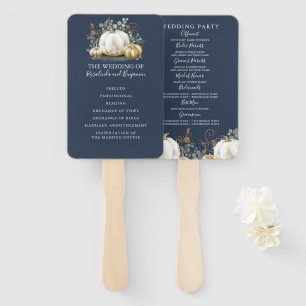Éventail Programme de Mariage de automne Citrouille blanc e