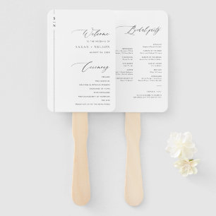 Éventail Programme de mariage de calligraphie simple