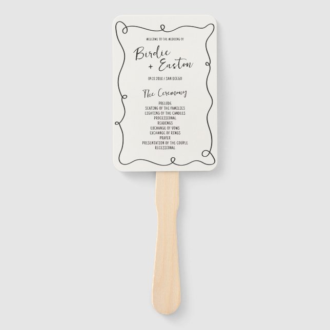 Éventail Programme de mariage de la trame de girofle à main (Devant)