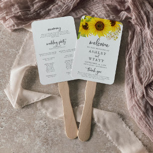 Éventail Programme de mariage de tournesol de pays Ventilat