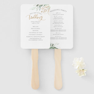 Éventail Programme de mariage des Feuilles de verdure et d'